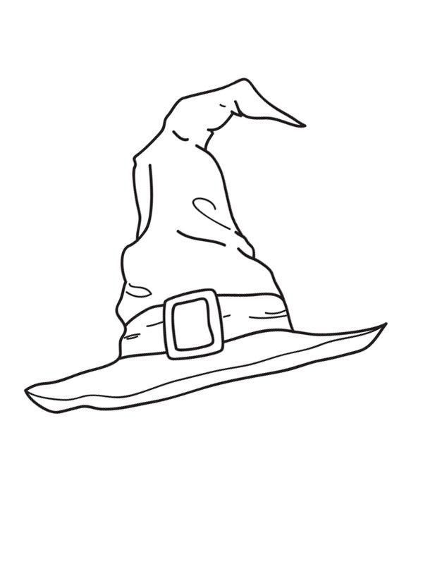 Witch hat coloring page