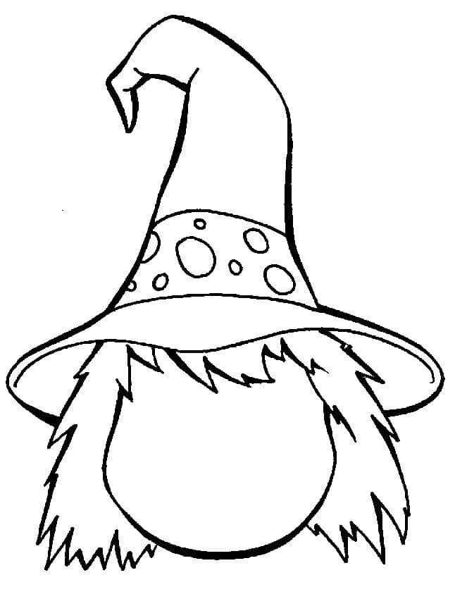 Halloween witch hat coloring page