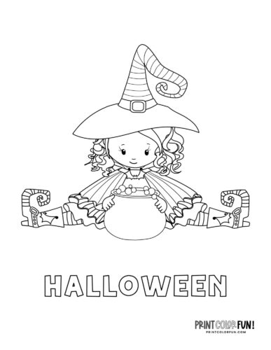 Witch coloring pages for halloween craft fun and learning at