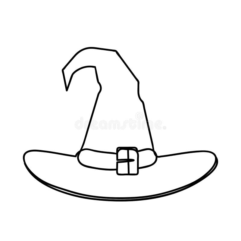Continuous stylized modern witch hat pattern for your halloween design stock vector
