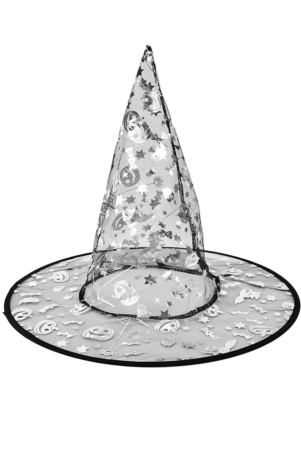 Parti dolabä halloween witch hat pumpkin cat silver pattern halloween costume hat adult and child
