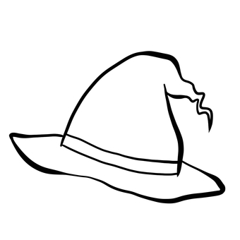 Free vectors hallowe witchs hat line drawing coloring