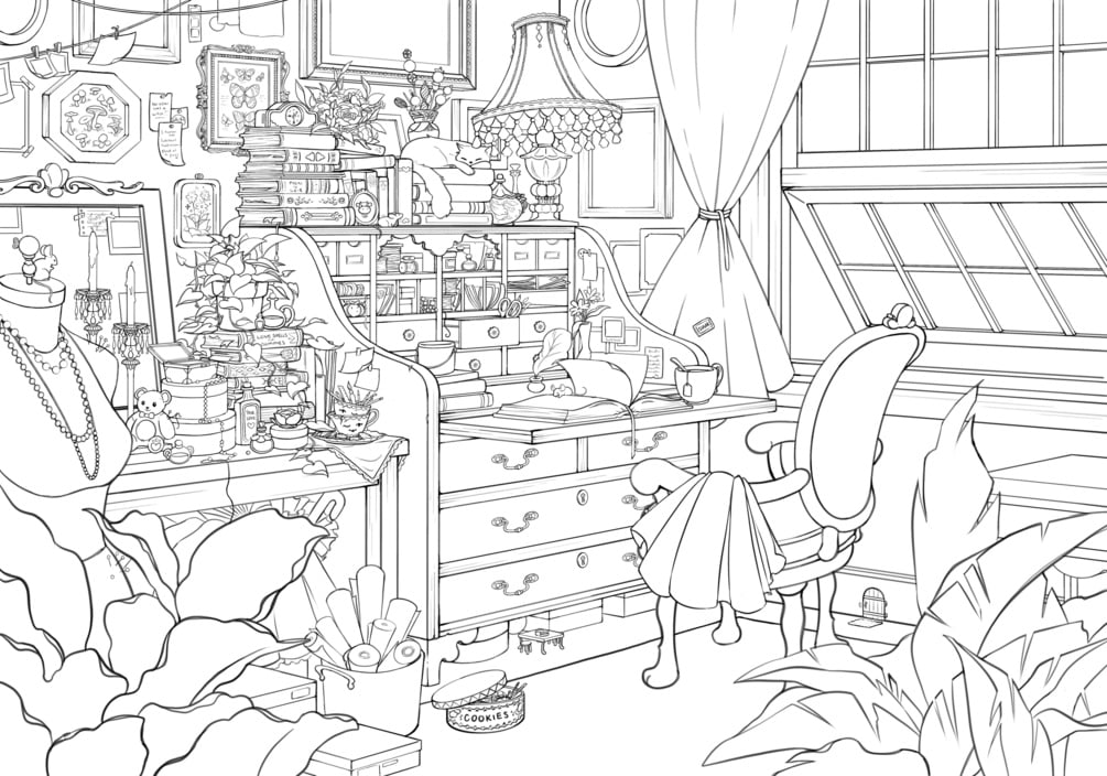 Witchy coloring pages