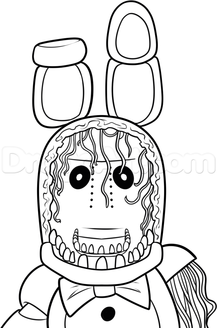 How to draw withered bonnie step by step drawing guide by dawn monster coloring pages fnaf coloring pages coloring books