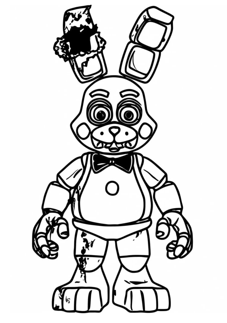Ugly toy bonnie coloring page