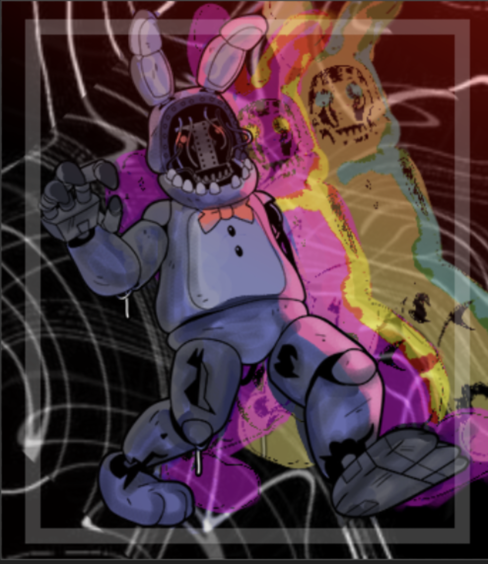 Withered bonnie coloring book page thingy