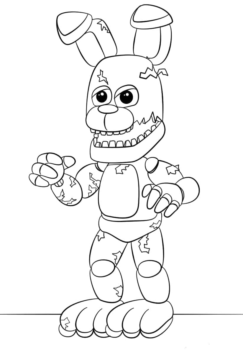 Coloriage fnaf withered bonnie