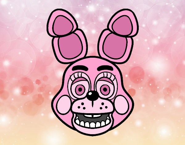 Colored page bonnie toy face from five nights at freddys painted by user not registered