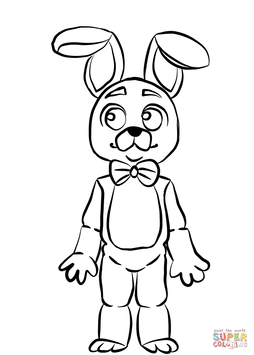 Fnaf bonnie coloring page free printable coloring pages