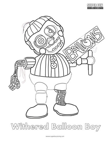 Withered balloon coloring sheet
