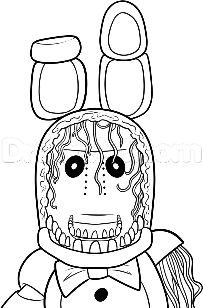 How to draw withered bonnie step by step drawing guide by dawn monster coloring pages fnaf coloring pages coloring books