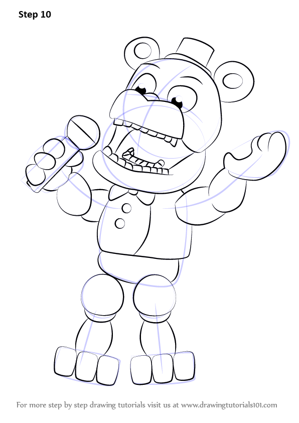 How to draw withered freddy from five nights at freddys five nights at freddys step by step