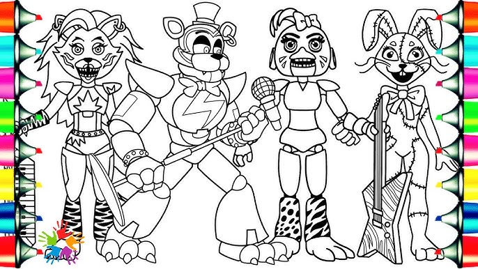 Nightmare vs withered five nights at freddys new coloring pages ncs music