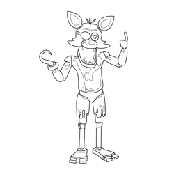 Foxy fnaf coloring page for kids