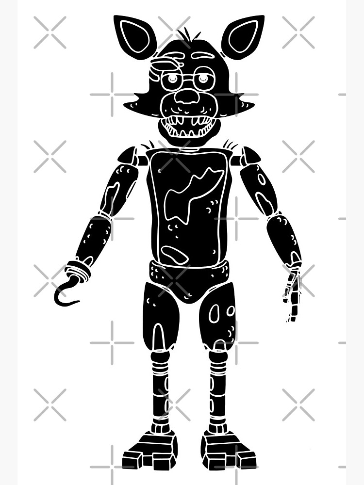 Fnaf toy foxy five nights at freddyfive nights at freddys art board print for sale by pinelemon