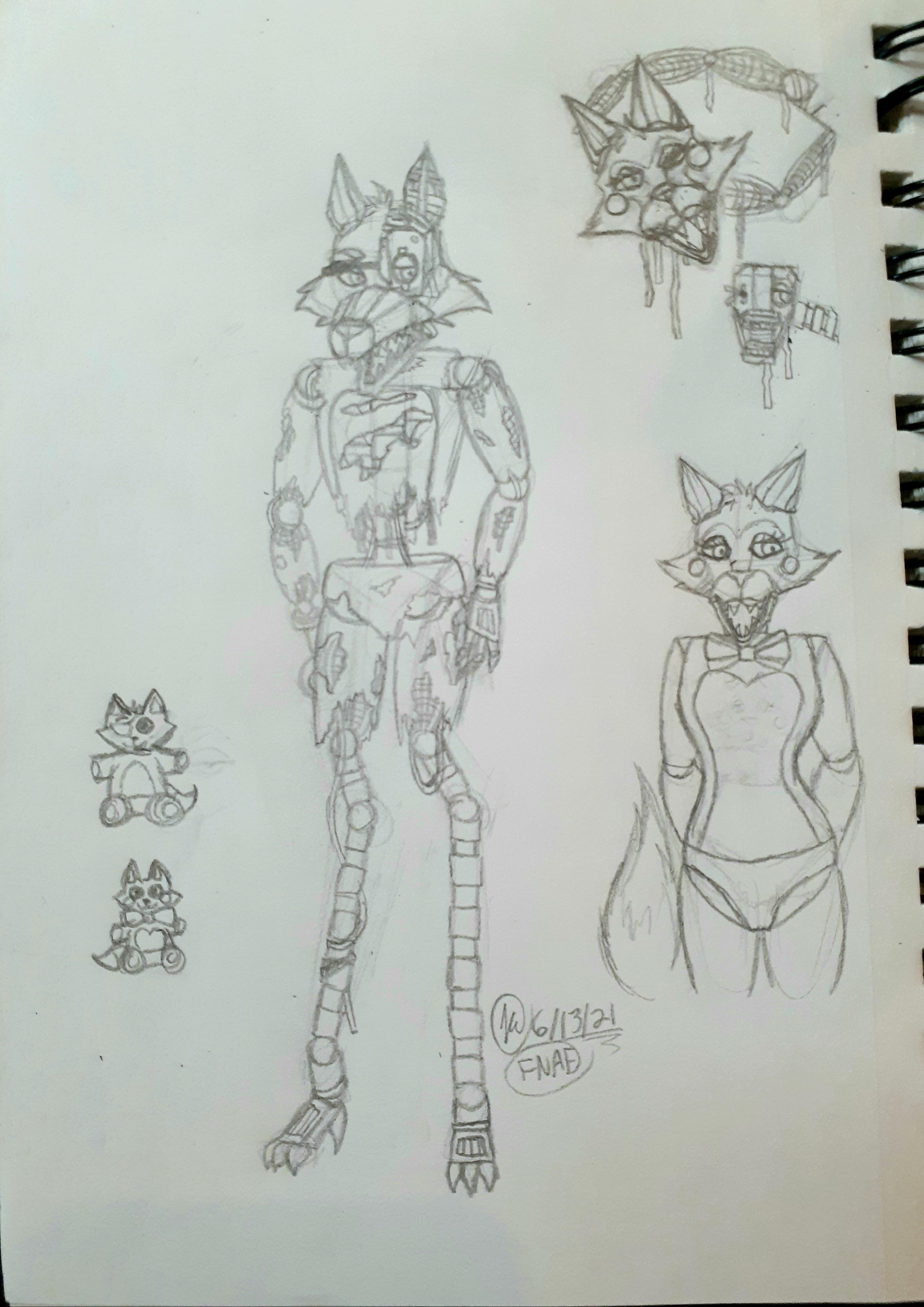 Withered foxy and mangle sketches the next artwork to turn digital got bored wanted to try this and it w o r k e d rfivenightsatfreddys