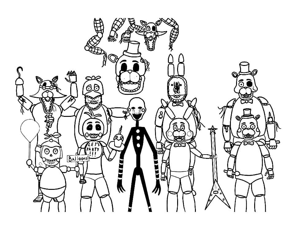 Fnaf foxy coloring pages