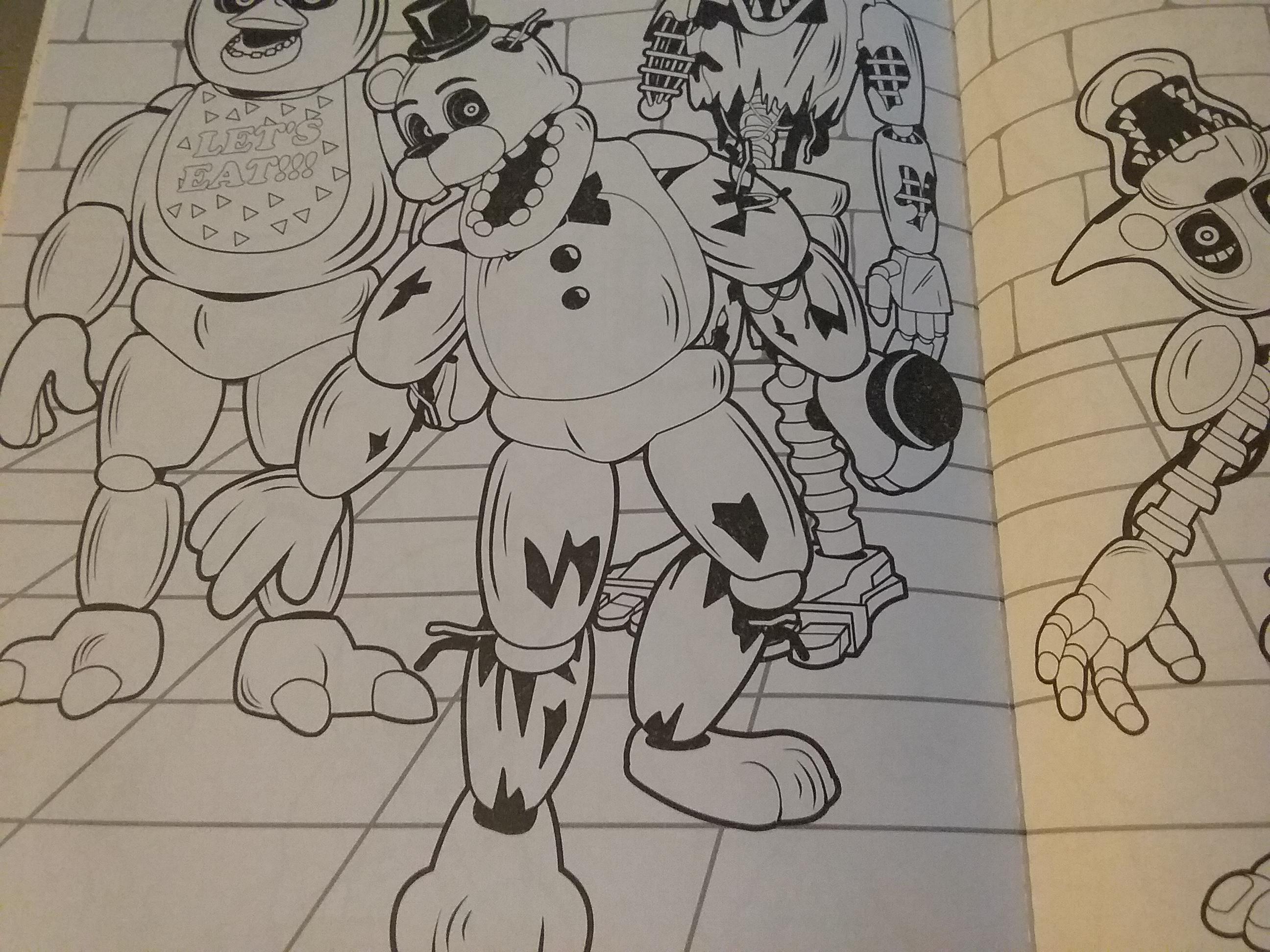 So why does withered freddy have two legs and knee caps this is from the recent official fnaf coloring book rfivenightsatfreddys