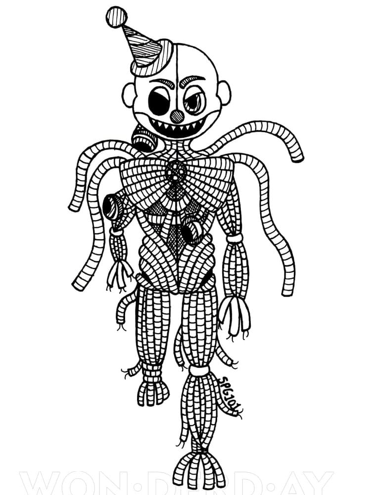Ennard from five nights at freddys coloring page