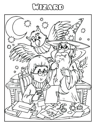 Wizard coloring book template how to make a wizard coloring book