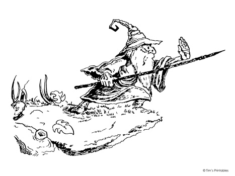 Wizard coloring page â tims printables