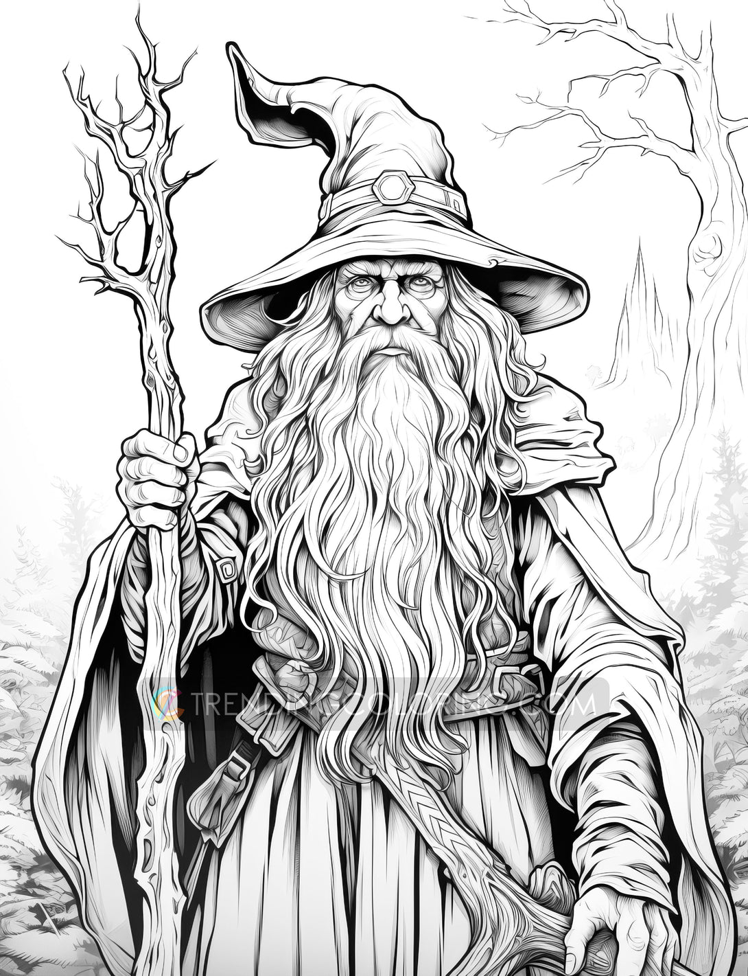 Powerful wizard coloring pages