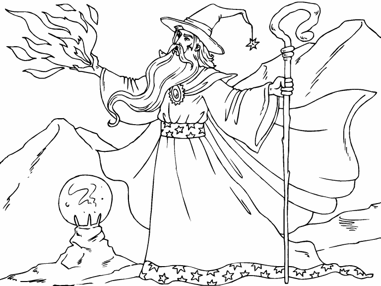 Free coloring page may wizard