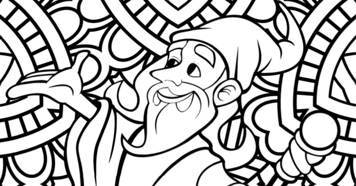 Free printable wizard adult coloring page