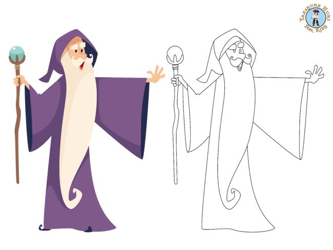 Wizard coloring page