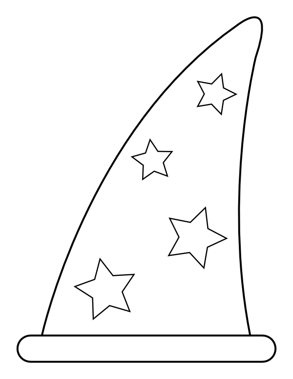 Printable wizard hat coloring page