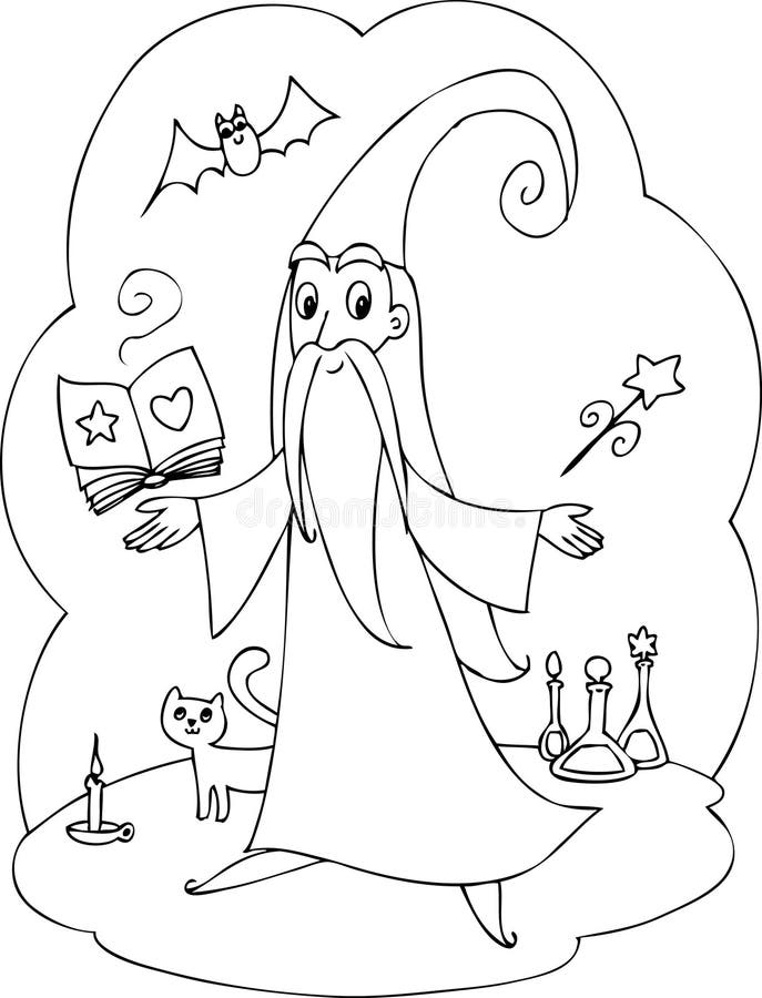 Wizard coloring stock illustrations â wizard coloring stock illustrations vectors clipart