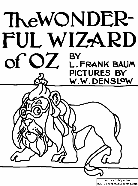 Cowardly lion coloring page the wizard of oz