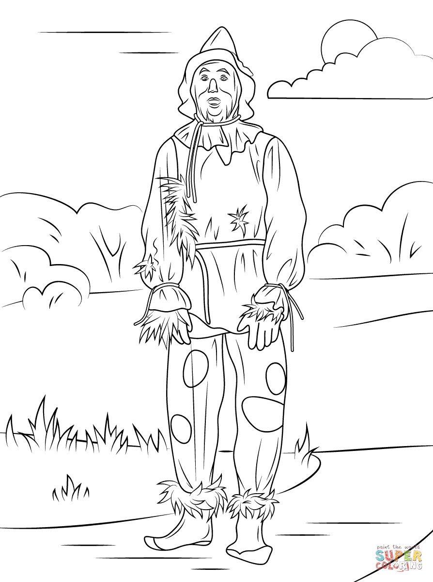 Wizard of oz scarecrow coloring page free printable coloring pages