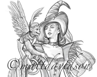 Coloring pages for adults wicked witch of the west wizard of oz victorian coloring book grayscale