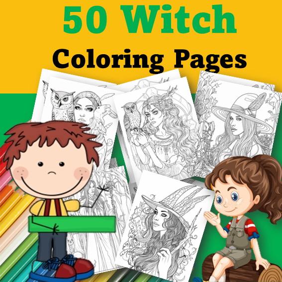 Enchanting fun witch animal coloring pages for kids made by teachers