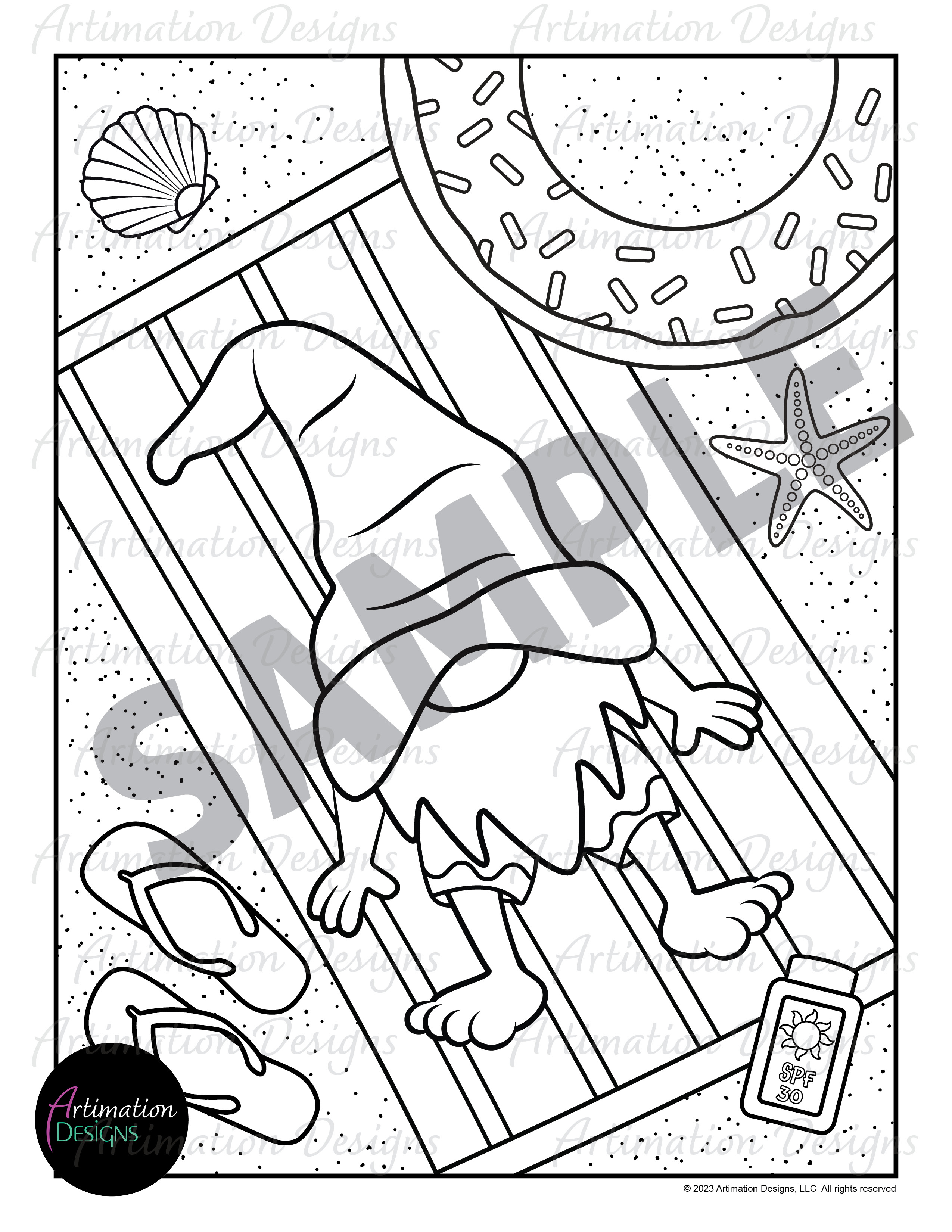 Summer gnomes coloring pages summertime coloring activity
