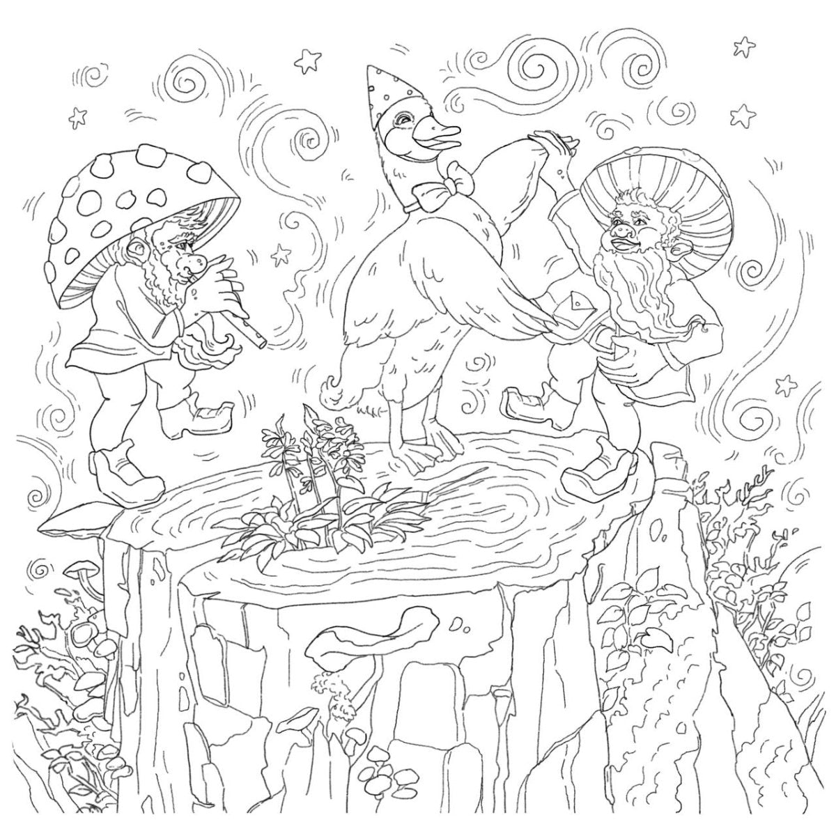 Mushroom hollow coloring page digital download â camp hollow