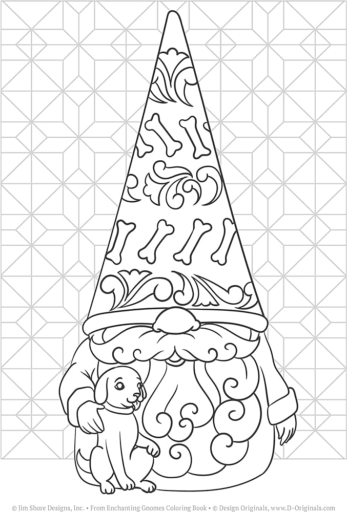 Jim shore enchanting gnomes coloring book an inspirational collection of whimsical characters design originals x spiral adult coloring book