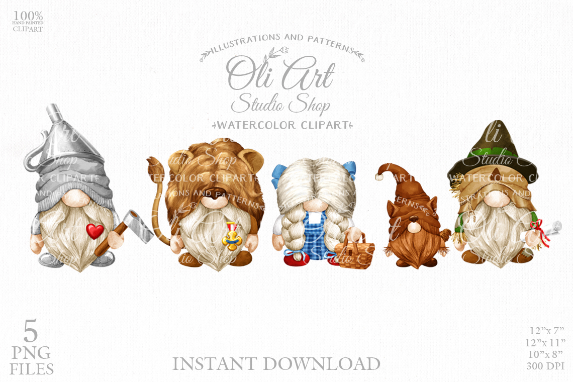 Wizard of oz gnomes digital clipart png cute characters