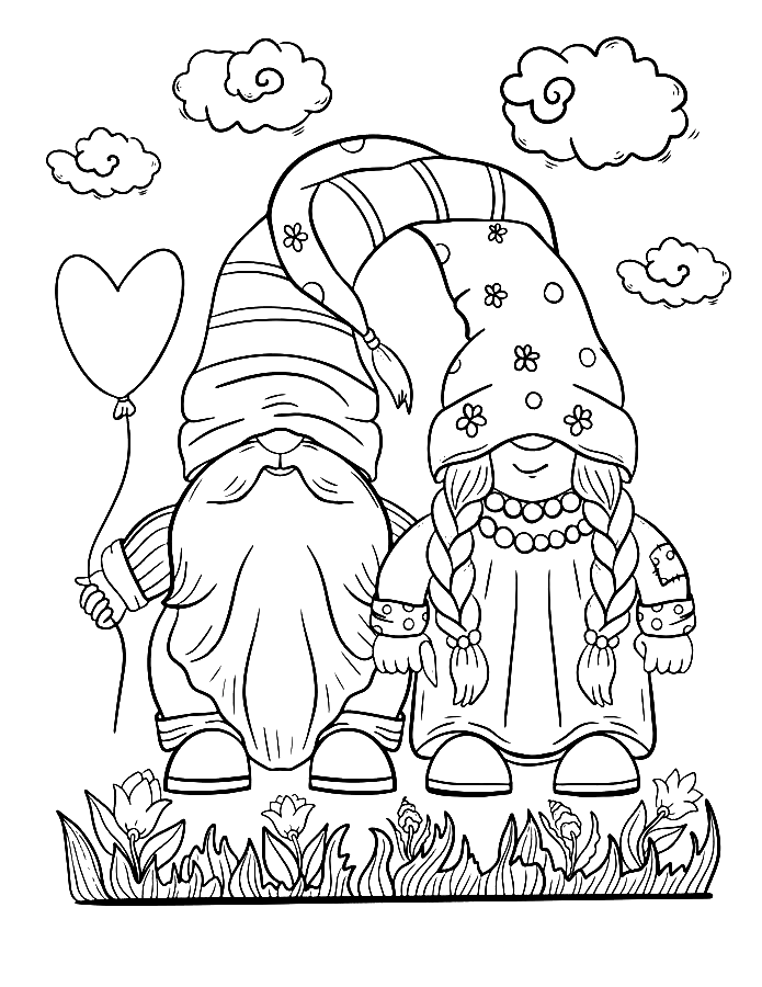 Gnome coloring pages printable for free download