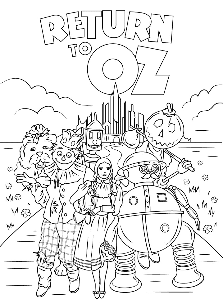 Wizard of oz coloring pages printable for free download