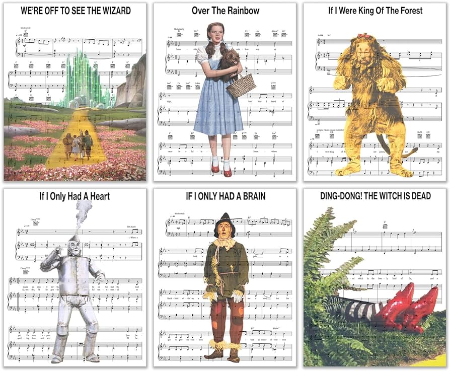 Wizard of oz music sheets music sheet song photos poster prints wizard of oz wall decor wizard of oz poster set of inches x inches dorothy the tin