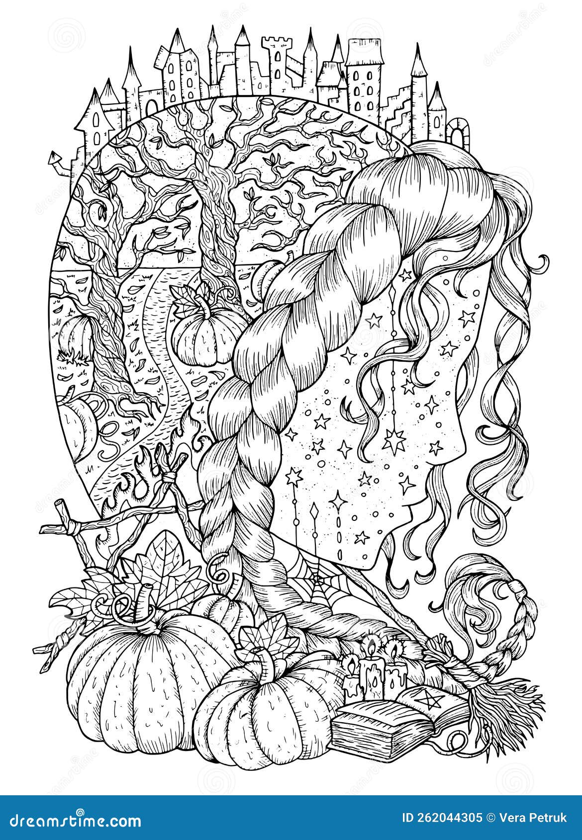 Mystic vector illustration with gothic and esoteric symbols stock vector