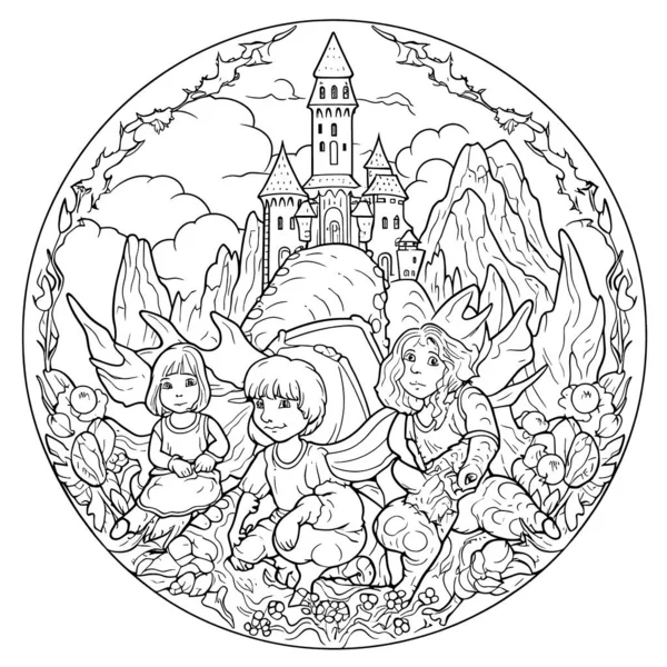Coloring pages print adults drawing castle other things coloring style stock photo by george