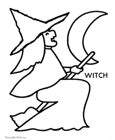 Free witch coloring pages you can print from home
