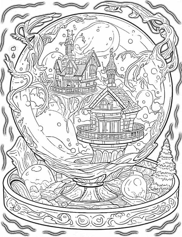 Creative haunted house coloring pages