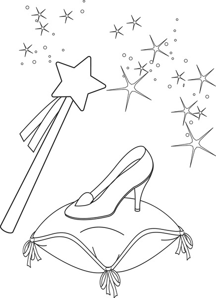 Hundred cinderella outline royalty