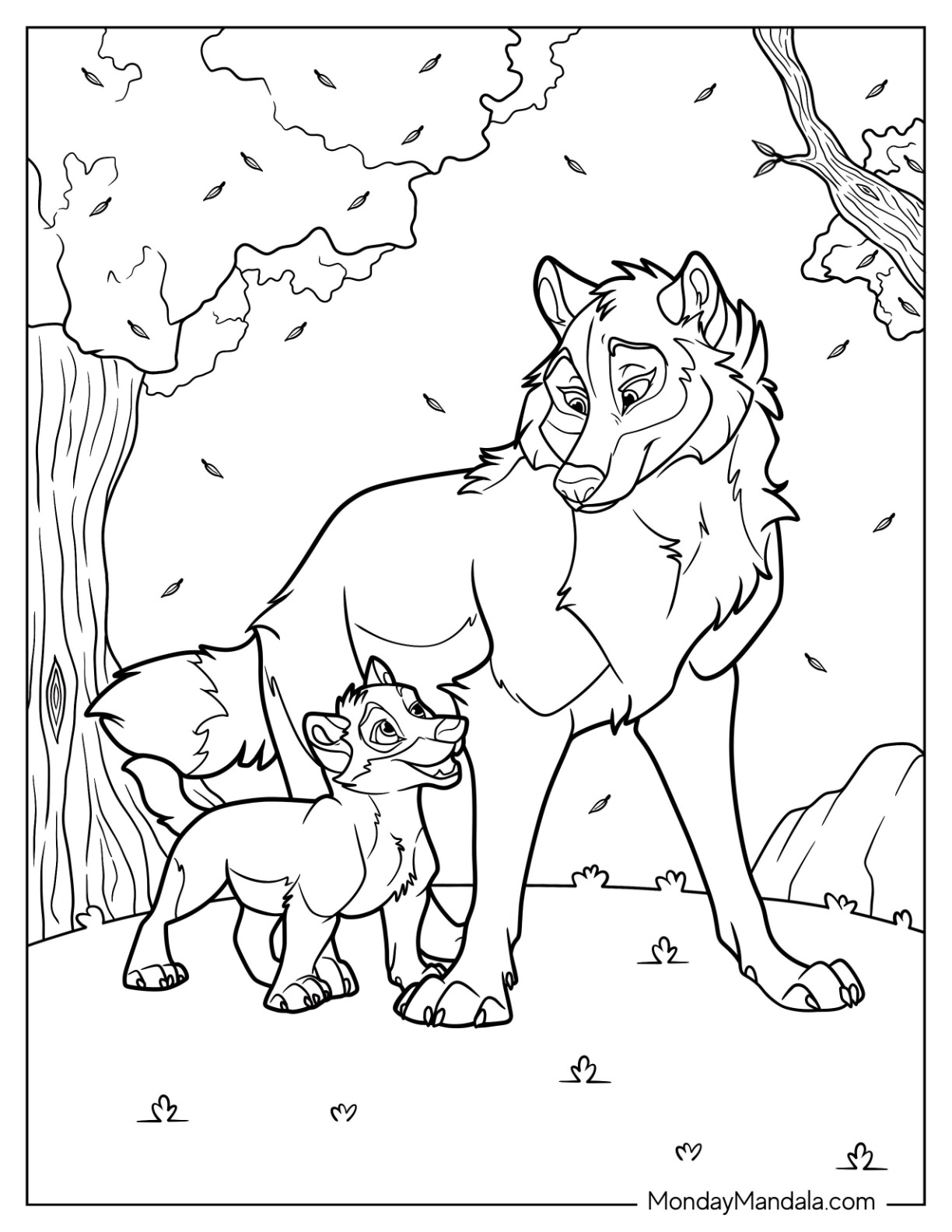 Wolf coloring pages free pdf printables