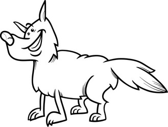 Coloring book page wolf vector images over