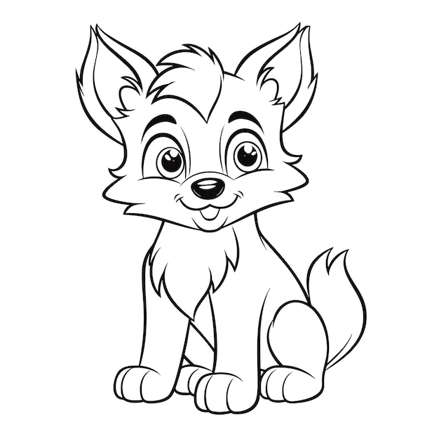 Premium vector wolf coloring pages vector animals